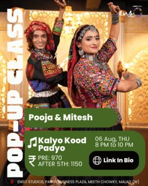POP-UP CLASS WITH POOJA & MITESH - 6 AUG 8PM